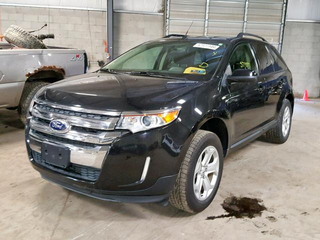 2FMDK3JC6EBA44320 - 2014 FORD EDGE SEL BLACK photo 2