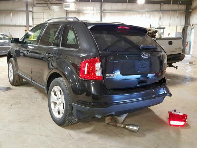 2FMDK3JC6EBA44320 - 2014 FORD EDGE SEL BLACK photo 3