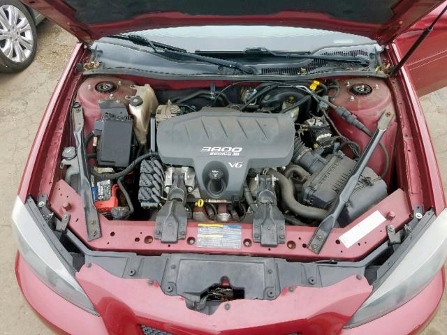 2G2WS522751278930 - 2005 PONTIAC GRAND PRIX RED photo 7