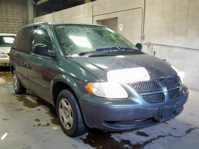 1B4GP25372B733997 - 2002 DODGE CARAVAN SE GREEN photo 1