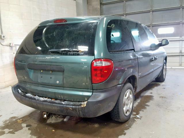 1B4GP25372B733997 - 2002 DODGE CARAVAN SE GREEN photo 4