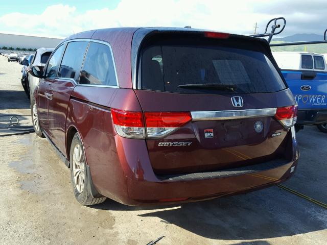 5FNRL5H34GB026378 - 2016 HONDA ODYSSEY SE BURGUNDY photo 3