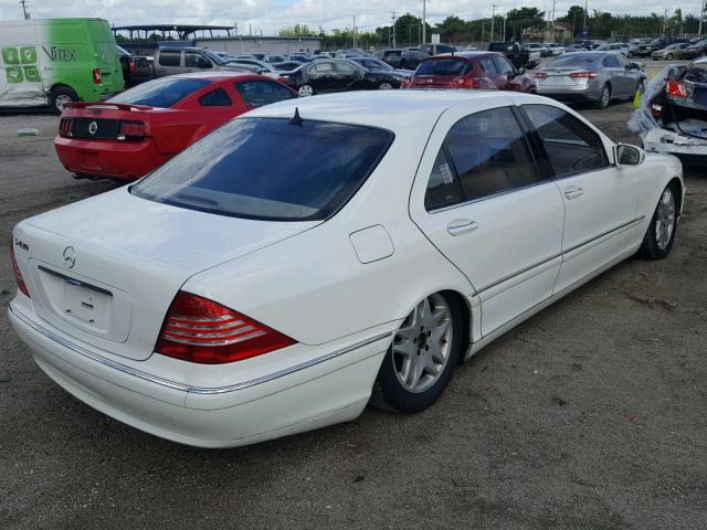 WDBNG70J23A377008 - 2003 MERCEDES-BENZ S 430 WHITE photo 4