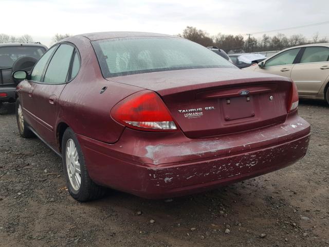 1FAFP56235A277633 - 2005 FORD TAURUS SEL MAROON photo 3