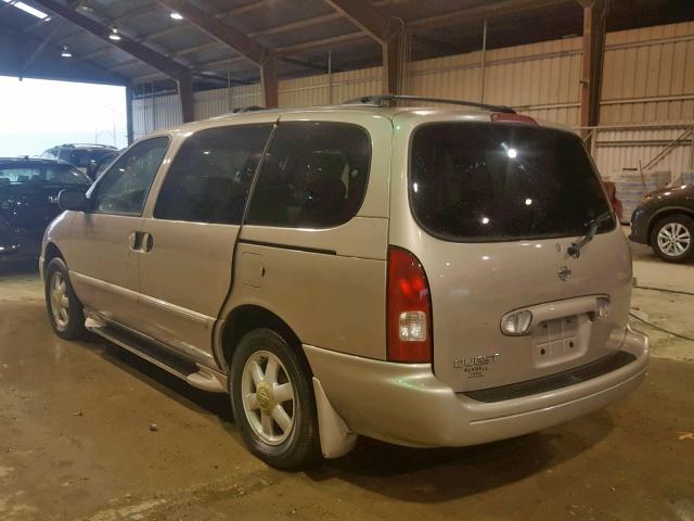 4N2ZN15T52D809844 - 2002 NISSAN QUEST GXE GOLD photo 3