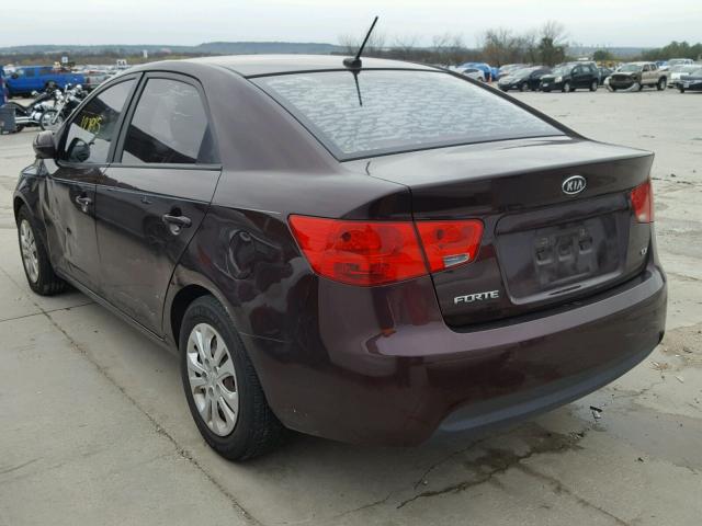 KNAFU4A2XB5376617 - 2011 KIA FORTE EX BURGUNDY photo 3