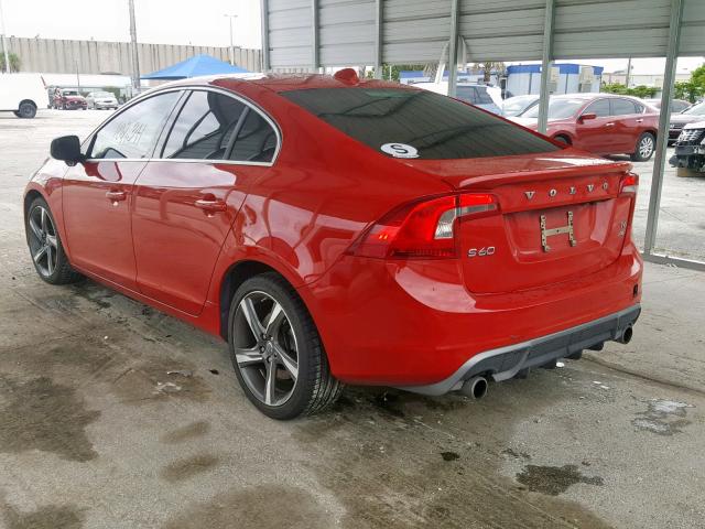 YV1902FH6D2187863 - 2013 VOLVO S60 T6 RED photo 3