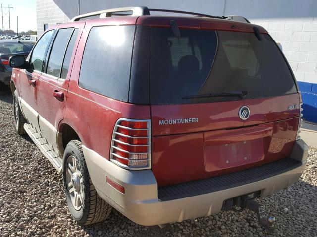 4M2ZU86W44ZJ24435 - 2004 MERCURY MOUNTAINEE RED photo 3