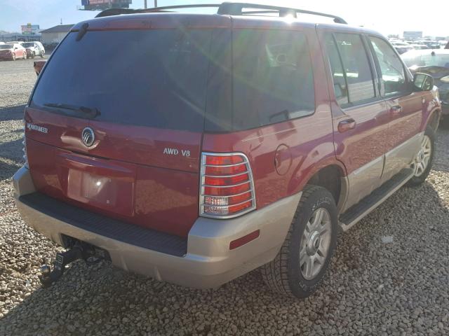 4M2ZU86W44ZJ24435 - 2004 MERCURY MOUNTAINEE RED photo 4