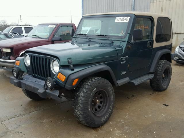 1J4FA49S21P354480 - 2001 JEEP WRANGLER / GREEN photo 2