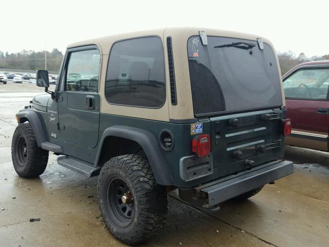 1J4FA49S21P354480 - 2001 JEEP WRANGLER / GREEN photo 3