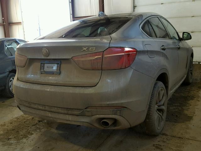 5UXKU2C57F0F96167 - 2015 BMW X6 XDRIVE3 GRAY photo 4