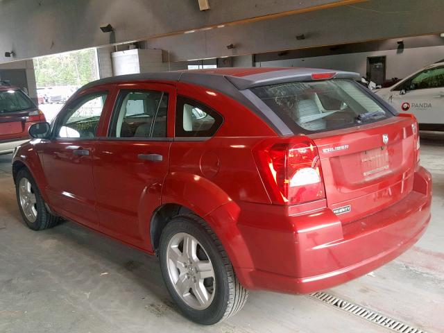 1B3HB48B37D388131 - 2007 DODGE CALIBER SX RED photo 3