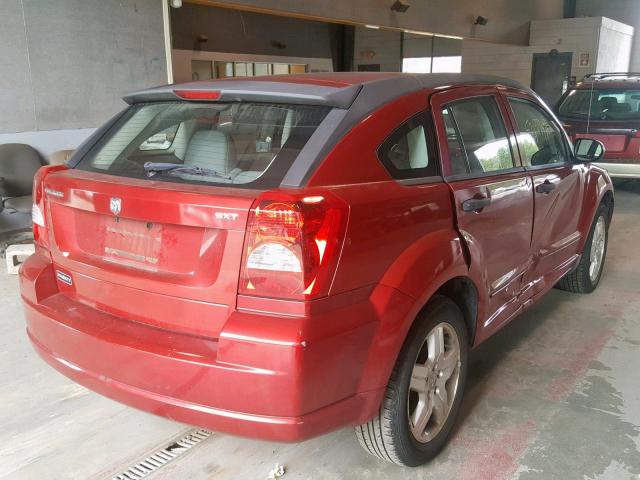 1B3HB48B37D388131 - 2007 DODGE CALIBER SX RED photo 4