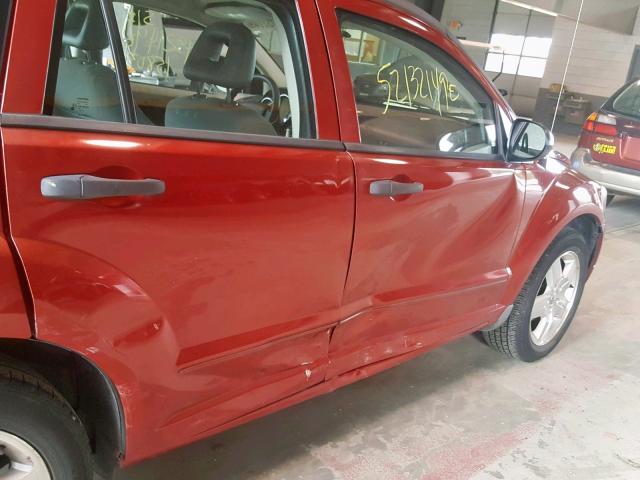 1B3HB48B37D388131 - 2007 DODGE CALIBER SX RED photo 9