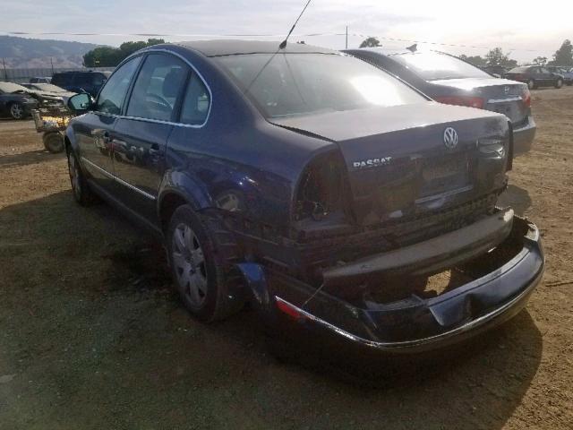 WVWAD63B45P042551 - 2005 VOLKSWAGEN PASSAT GLS BLUE photo 3