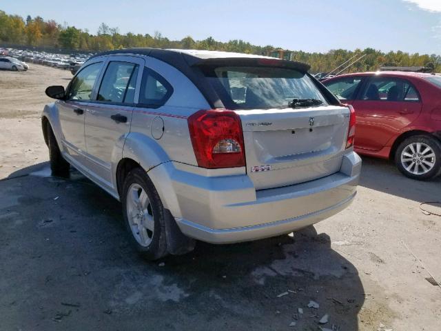 1B3HB48B37D304535 - 2007 DODGE CALIBER SX SILVER photo 3