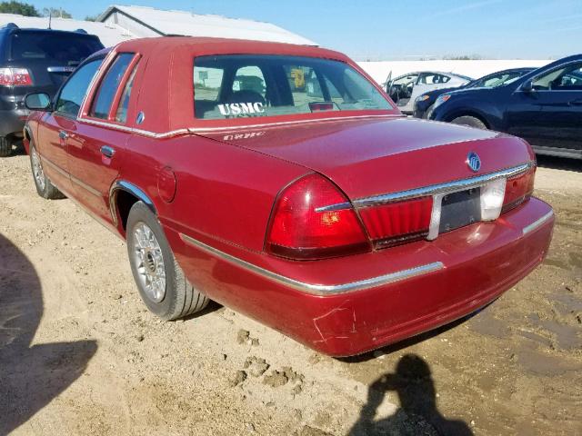 2MEFM74W01X603599 - 2001 MERCURY GRAND MARQ BURGUNDY photo 3