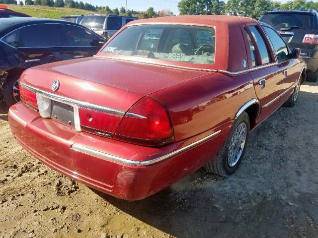 2MEFM74W01X603599 - 2001 MERCURY GRAND MARQ BURGUNDY photo 4