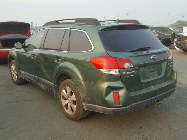 4S4BRDKC6B2354959 - 2011 SUBARU OUTBACK 3. GREEN photo 3