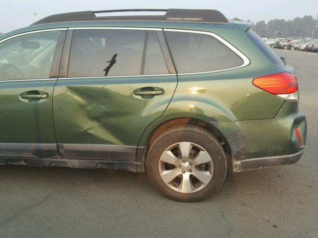 4S4BRDKC6B2354959 - 2011 SUBARU OUTBACK 3. GREEN photo 9