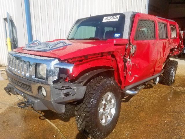 5GTDN13E778219025 - 2007 HUMMER H3 RED photo 2