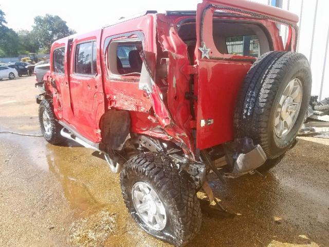 5GTDN13E778219025 - 2007 HUMMER H3 RED photo 3