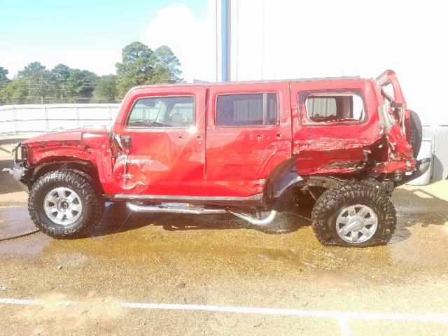 5GTDN13E778219025 - 2007 HUMMER H3 RED photo 9