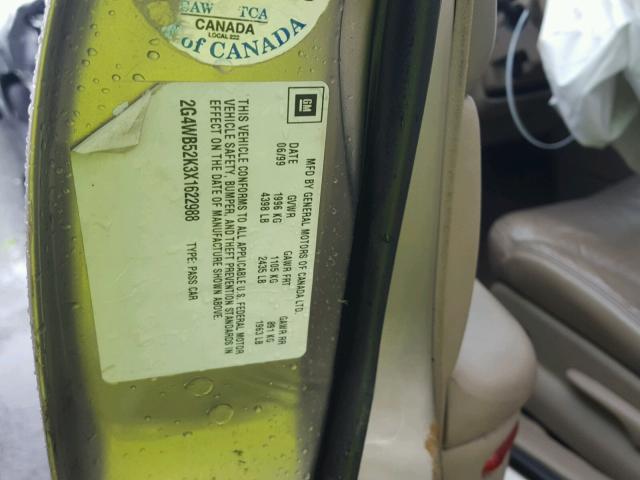 2G4WB52K3X1622988 - 1999 BUICK REGAL LS WHITE photo 10