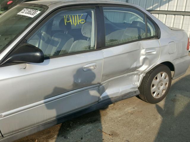 2HGEJ6618YH566387 - 2000 HONDA CIVIC BASE SILVER photo 9