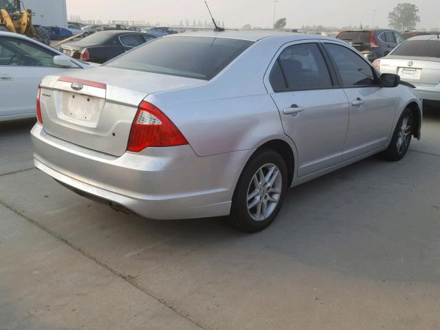 3FAHP0GA6CR259101 - 2012 FORD FUSION S SILVER photo 4