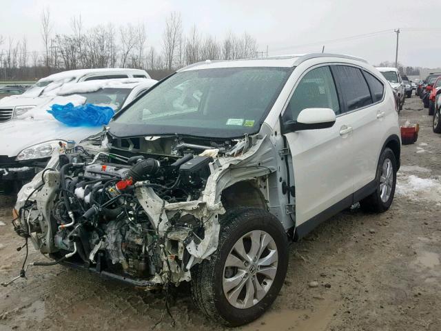 5J6RM4H76EL111432 - 2014 HONDA CR-V EXL WHITE photo 2