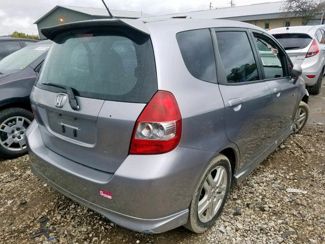 JHMGD38688S042881 - 2008 HONDA FIT SPORT GRAY photo 4