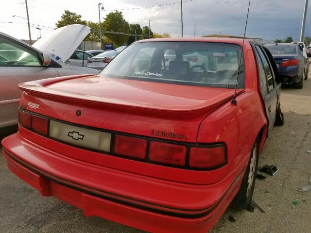 2G1WN54T1P9132772 - 1993 CHEVROLET LUMINA EUR RED photo 4