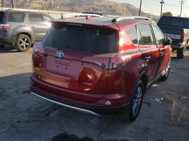 JTMRJREV2JD186812 - 2018 TOYOTA RAV4 HV LE RED photo 4