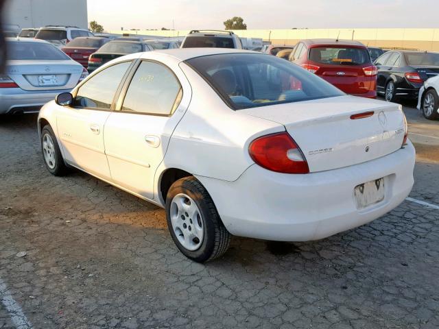 1B3ES46C71D289771 - 2001 DODGE NEON SE WHITE photo 3