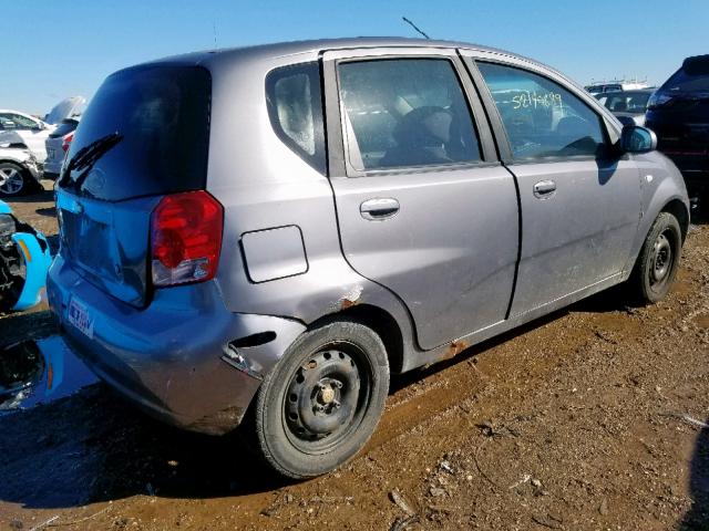 KL1TD66688B012582 - 2008 CHEVROLET AVEO BASE Сұр фото 4