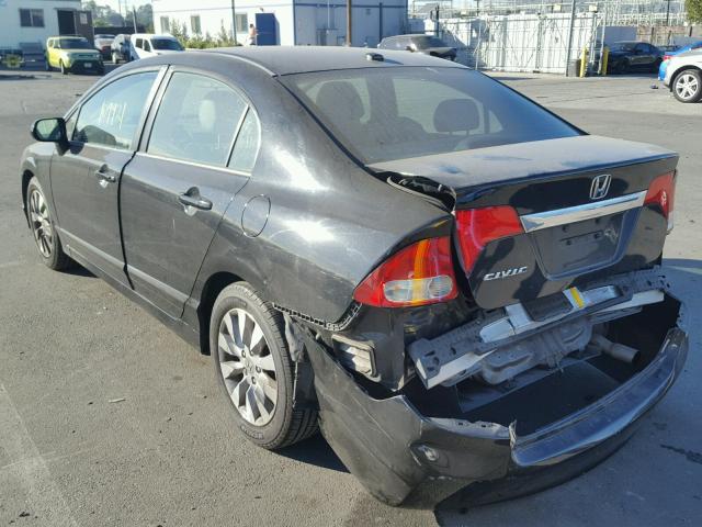 19XFA1F91AE054371 - 2010 HONDA CIVIC EXL BLACK photo 3