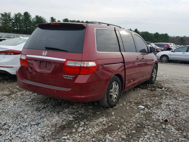 5FNRL38895B005555 - 2005 HONDA ODYSSEY TO RED photo 4