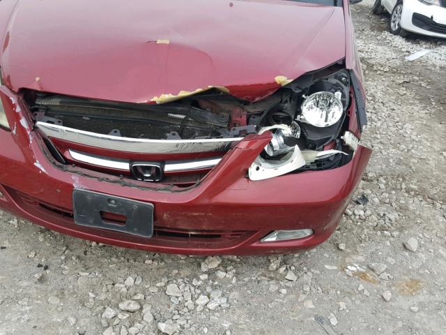 5FNRL38895B005555 - 2005 HONDA ODYSSEY TO RED photo 9