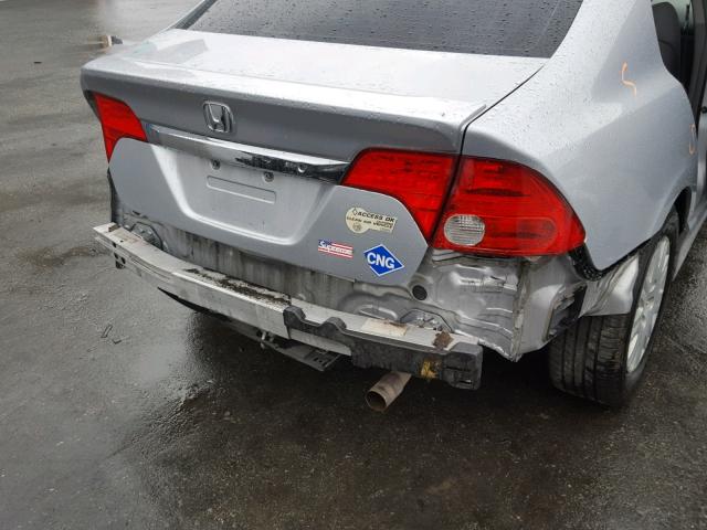 1HGFA46599L000285 - 2009 HONDA CIVIC GX SILVER photo 9