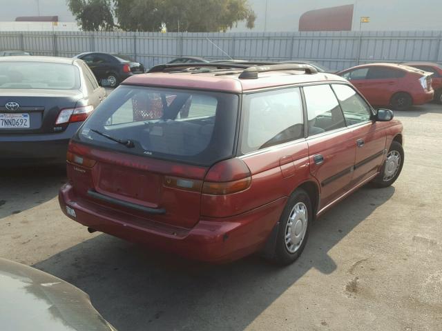 4S3BK6356S7328482 - 1995 SUBARU LEGACY L/O BURGUNDY photo 4