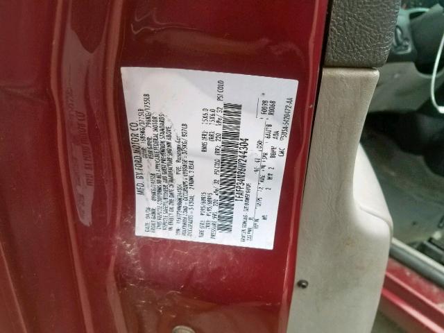 1FAFP34N96W244304 - 2006 FORD FOCUS ZX4 MAROON photo 10