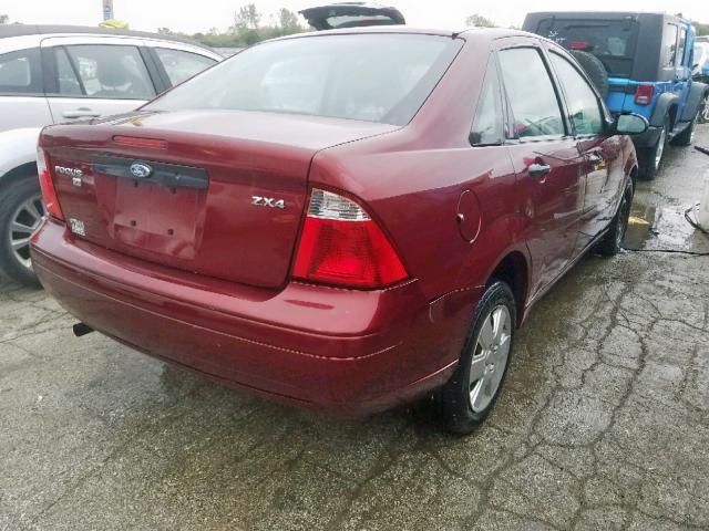 1FAFP34N96W244304 - 2006 FORD FOCUS ZX4 MAROON photo 4