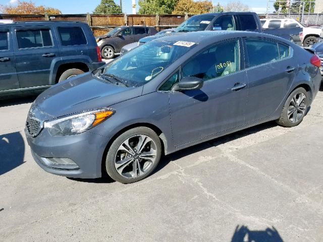 KNAFZ4A89E5104618 - 2014 KIA FORTE EX GRAY photo 2