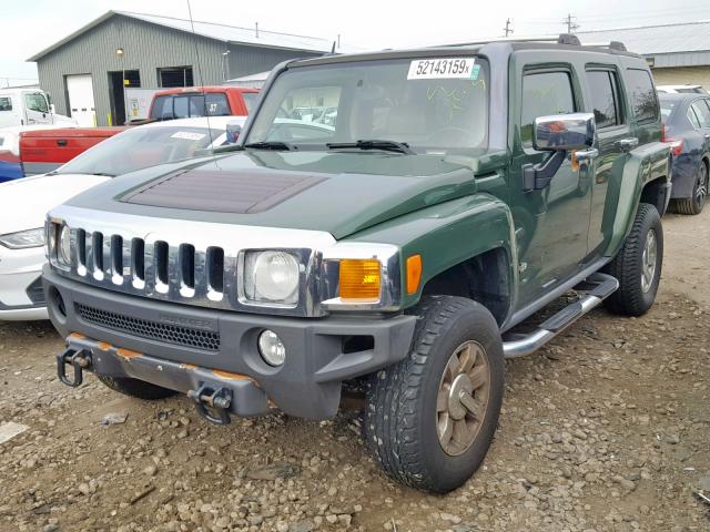 5GTDN136868102481 - 2006 HUMMER H3 GREEN photo 2