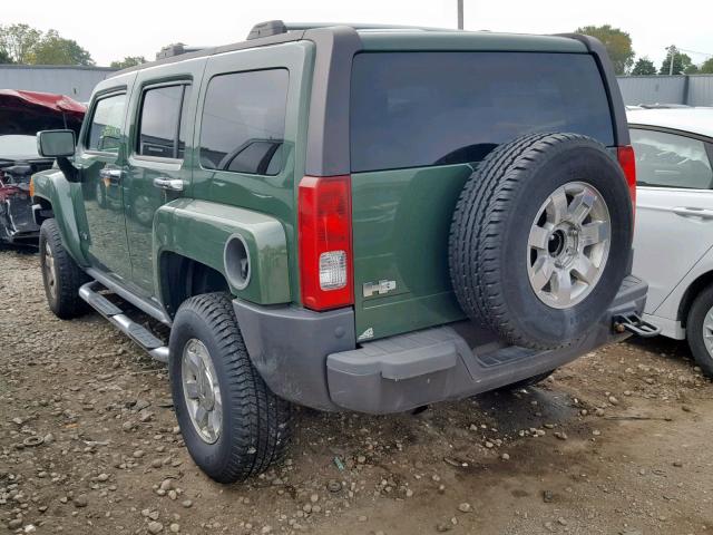 5GTDN136868102481 - 2006 HUMMER H3 GREEN photo 3