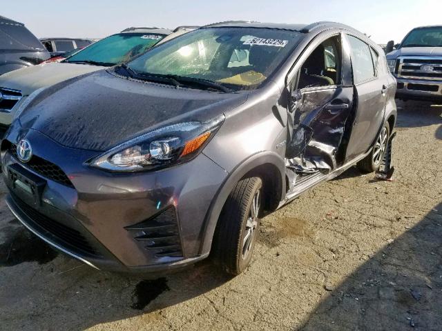 JTDKDTB39J1600646 - 2018 TOYOTA PRIUS C CHARCOAL photo 2