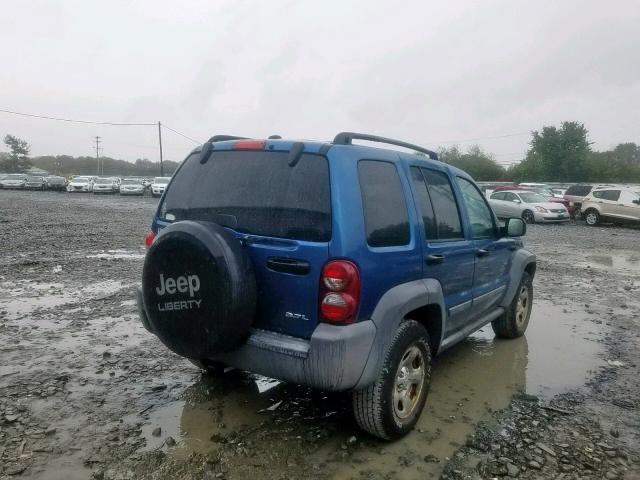 1J4GL48K85W691974 - 2005 JEEP LIBERTY SP BLUE photo 4