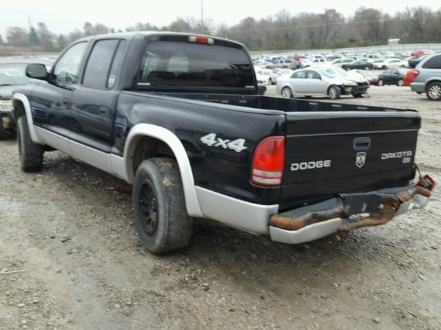 1D7HG48N34S665013 - 2004 DODGE DAKOTA QUA BLACK photo 3